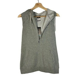 Nike Training Obsessed Light Gray Half Zip Sleeveless Pullover M